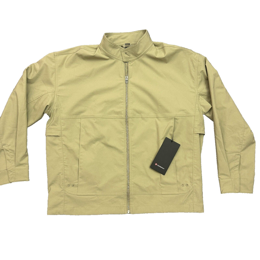 Men's Lululemon Twill Full-Zip Jacket CMPK Compass Khaki Relaxed Fit Size XL
